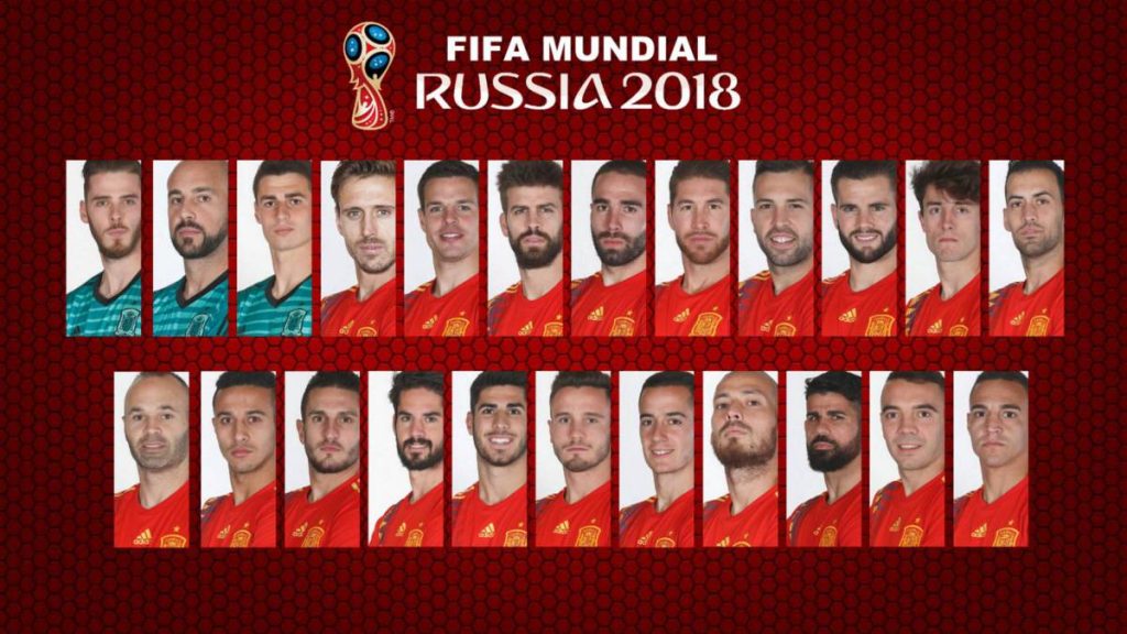 Final Squad for 2018 FIFA World Cup Spain team, player & match info